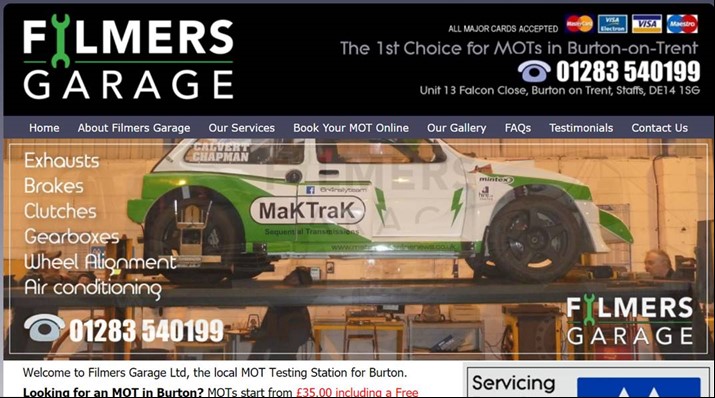 Burton on Trent based Filmers Garage has been looking after customers for 30 years.